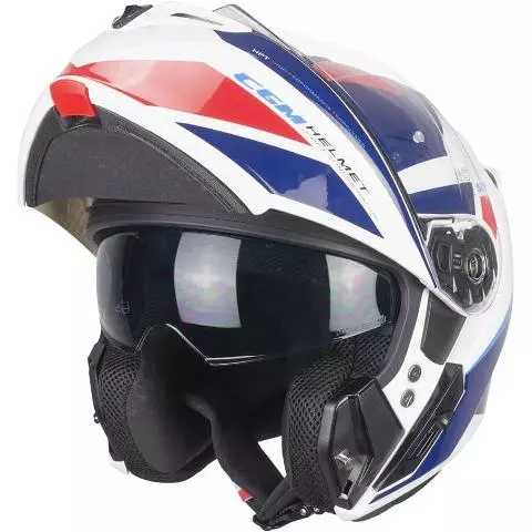 Casco Modulare CGM 568S BER SPORT Bianco Blu gloss