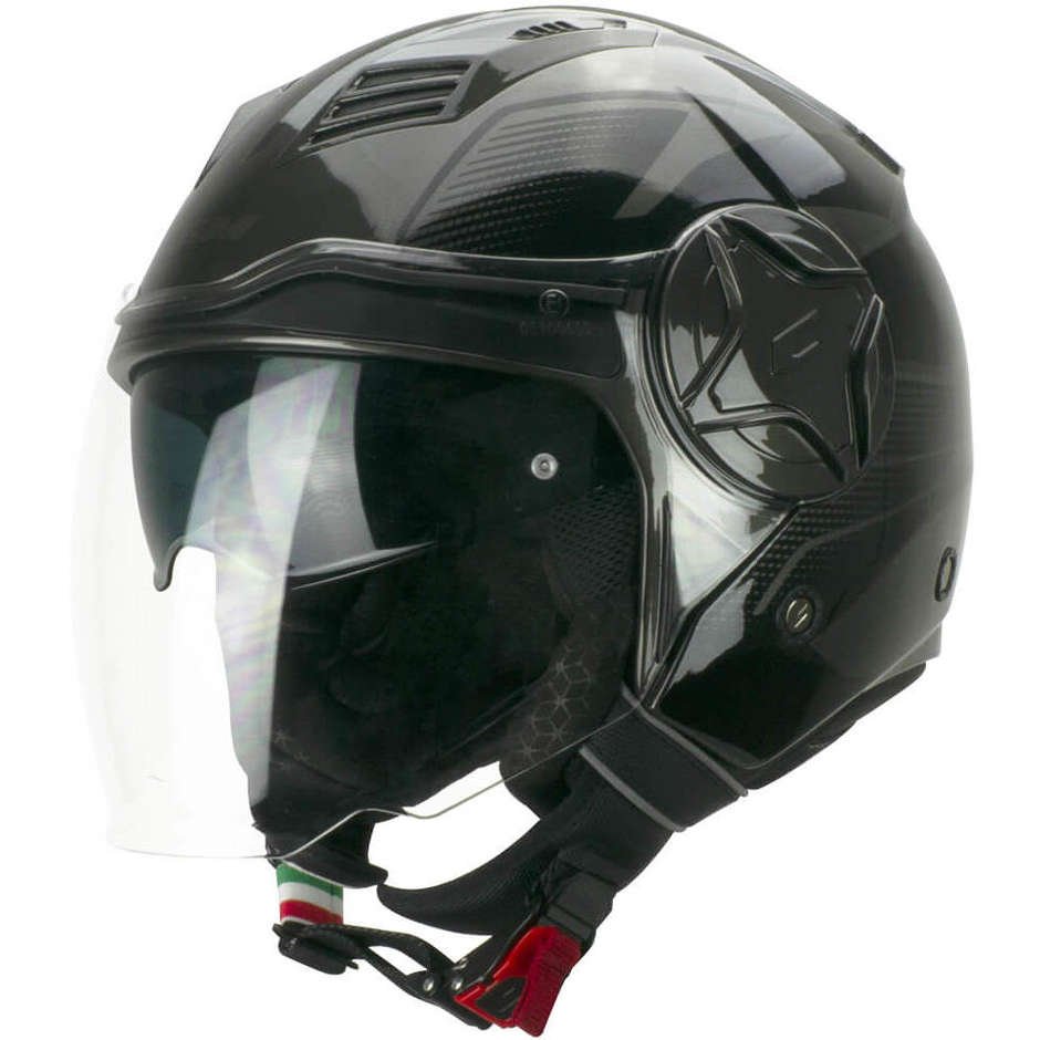 Casco Jet Doppia Visiera CGM 169G ILLI Sport Grafite Nero gloss