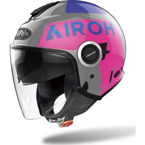 Casco Moto Jet Airoh HELIOS UP ROSA LUCIDO
