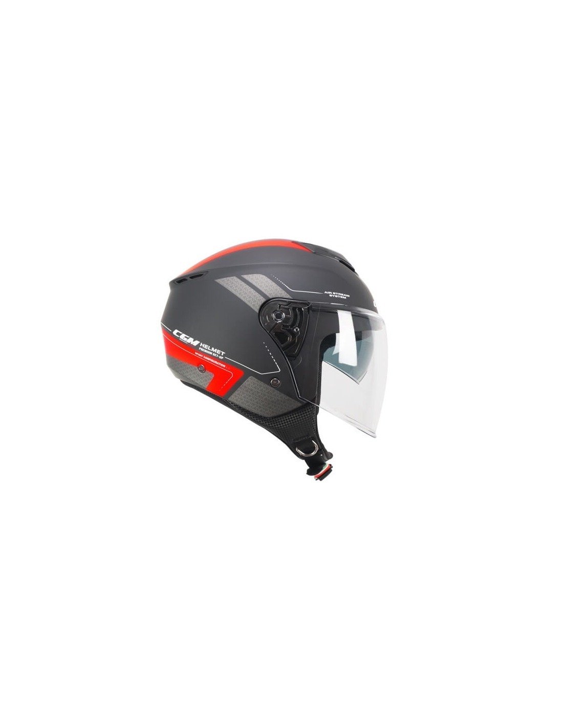 Casco Jet CGM 126G IPER CITY nero rosso matt