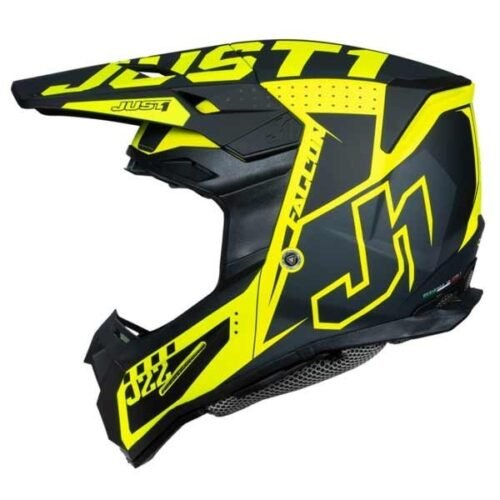 Casco motocross Just1 J22-F Falcon nero giallo Gloss