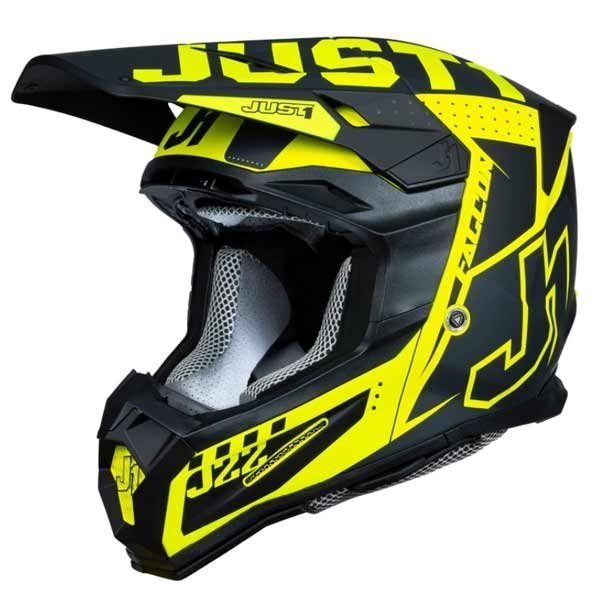 Casco motocross Just1 J22-F Falcon nero giallo Gloss - immagine 4