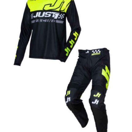 COMPLETO MAGLIA + PANTALONE JUST1 J-Command competition black-yellow