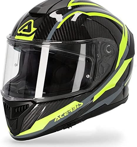 CASCO MOTO STRADALE INTEGRALE ACERBIS TARMAK CARBONIO NERO GIALLO XLARGE