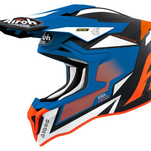 CASCO AIROH STRYCKER AXE ORANGE/BLU MATT