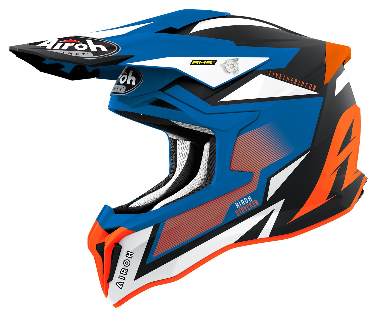 CASCO AIROH STRYCKER AXE ORANGE/BLU MATT