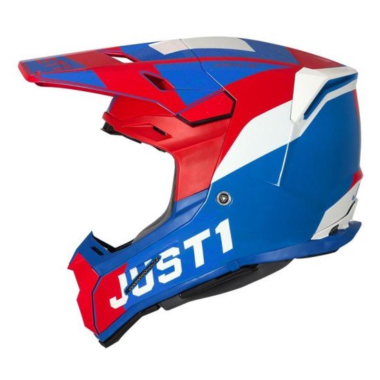 Casco Just1 J22 Carbon 3K Adrenaline Blu/Red