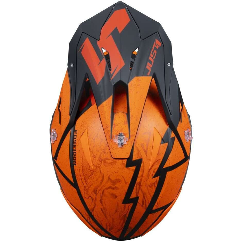 Casco Just1 J39 Poseidon Fluo Arancio Rosso Nero - immagine 3