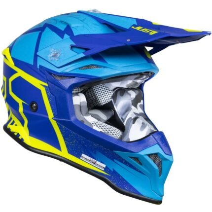 Casco Just1 J39 Poseidon Blu/yellow fluo