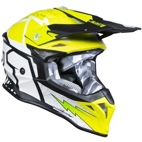 Casco Just1 J39 Poseidon Giallo Fluo/Bianco/Nero