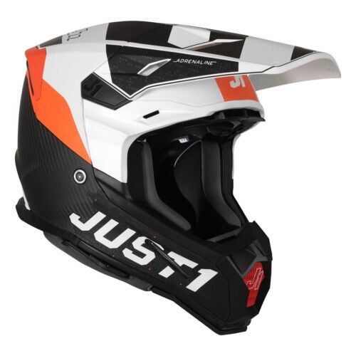 Casco Just1 J22 Carbon 3K Adrenaline arancione bianco