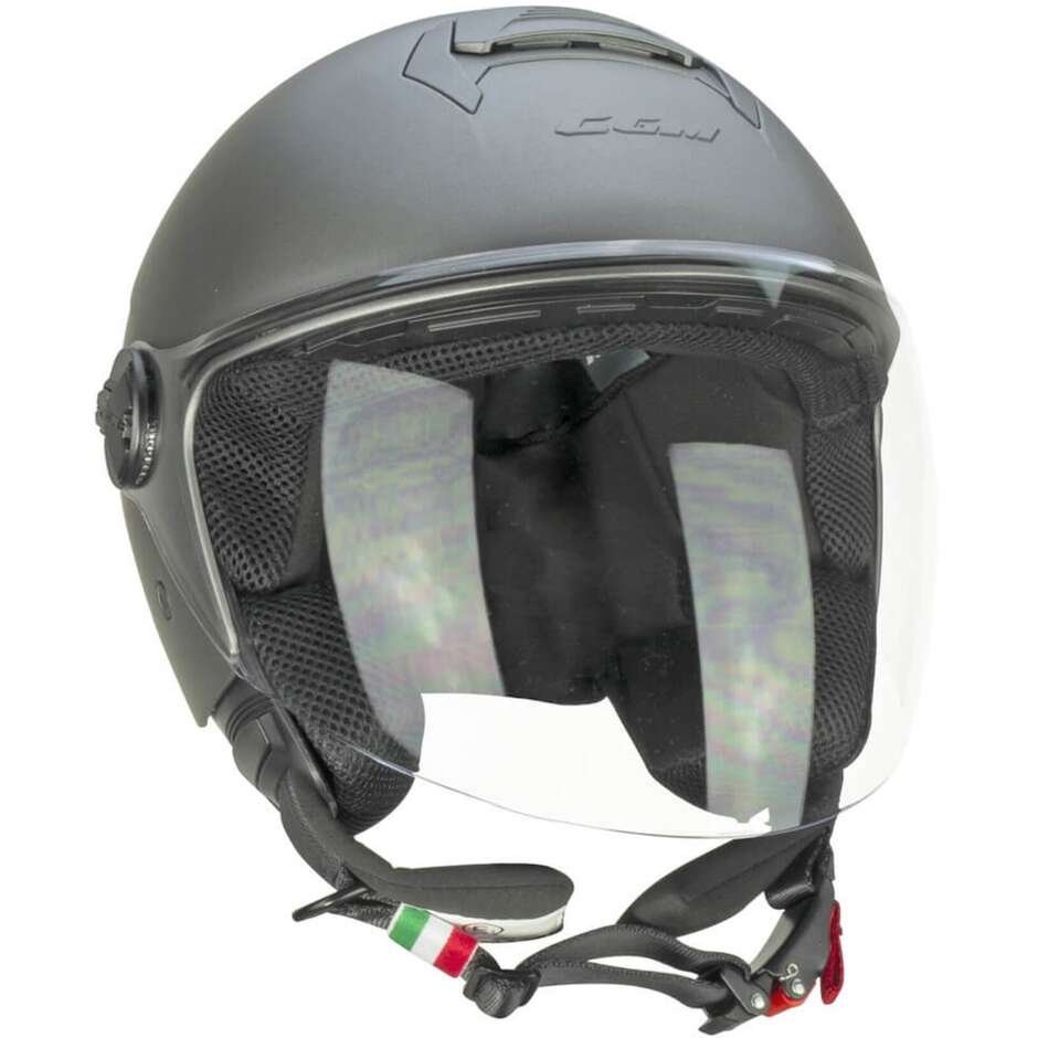 Casco Jet CGM 167A FLO MONO Antracite Satinato - Visiera Lunga