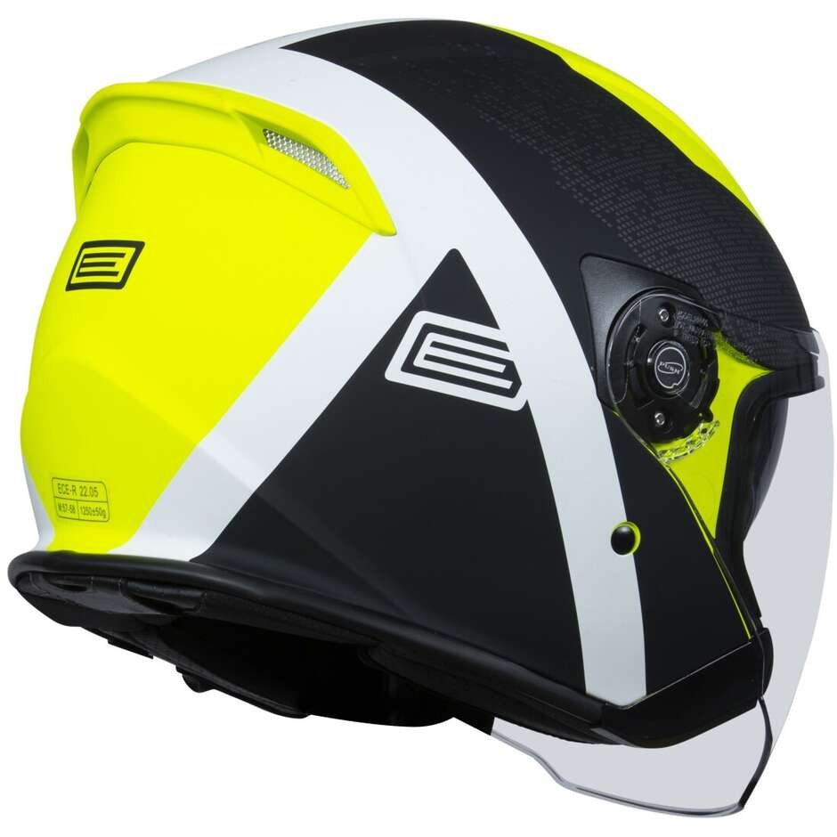 casco moto con bluethoot integrato nero e giallo fluo