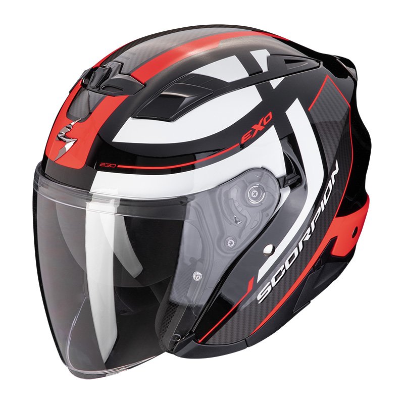 CASCO MOTO JET SCORPION NERO ROSSO