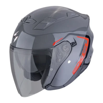 casco jet scorpion exo 230 cit-e grigio e rosso glossy