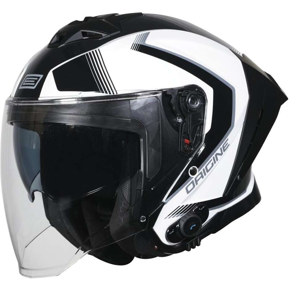 Casco Moto + Bluetooth Origine demi-jet Aprica Black White