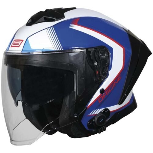Casco Moto + Bluetooth Origine demi-jet Aprica Red Blu Gloss