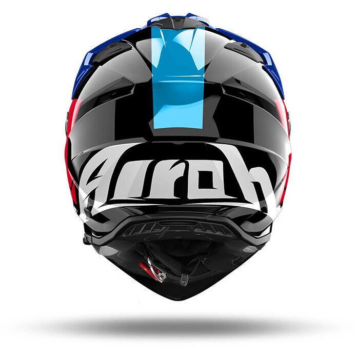 Casco Moto Integrale Adventure Airoh Bandit Tune Blu Rosso Gloss - immagine 2