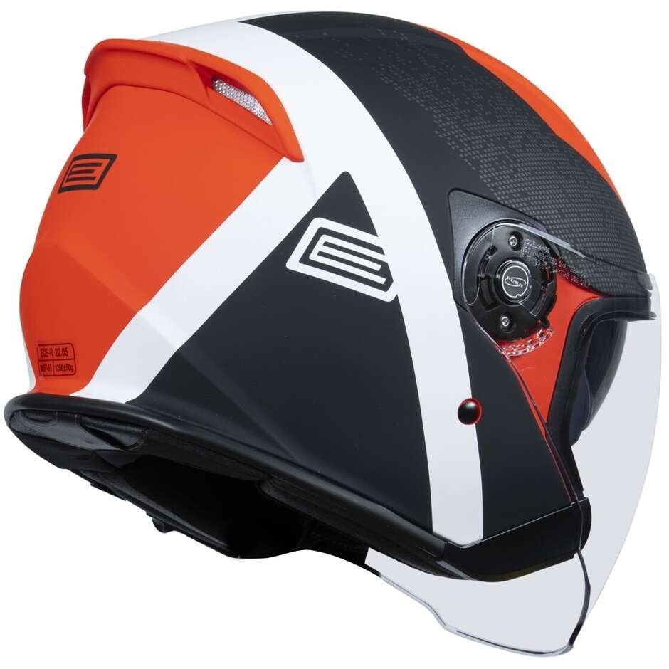 Casco Moto + Bluetooth Origine demi-jet Palio 2.0 Hyper Nero Rosso - immagine 2