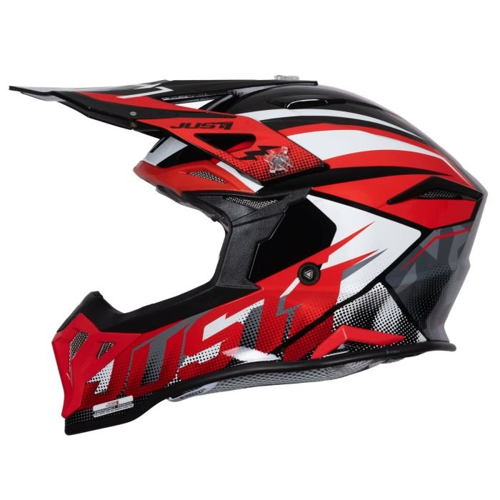 CASCO JUST1 J-39 REVO Red White Blck Gloss - immagine 2