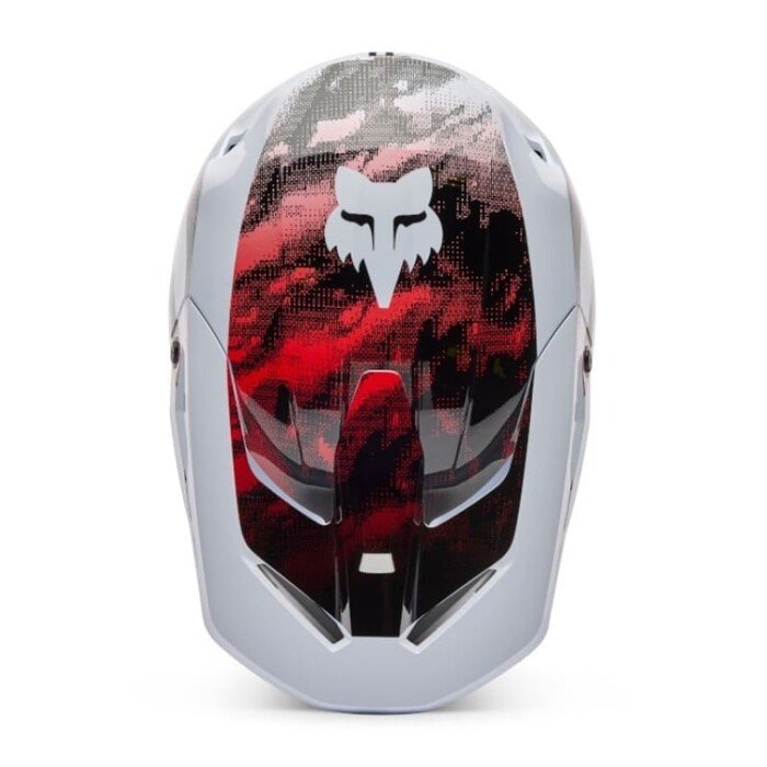 Casco Moto Cross Enduro Fox V1 Kairos White Red Fluo - immagine 3
