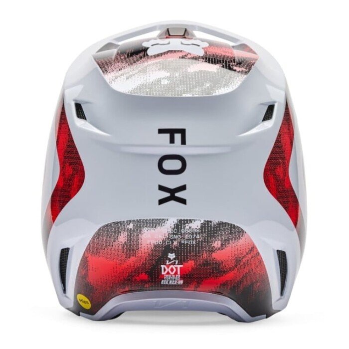 Casco Moto Cross Enduro Fox V1 Kairos White Red Fluo - immagine 4