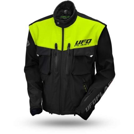 Giacca Moto Enduro Ufo Taiga Nero/Giallo Fluo