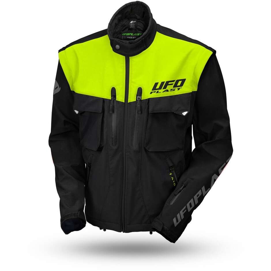 Giacca Moto Enduro Ufo Taiga Nero/Giallo Fluo