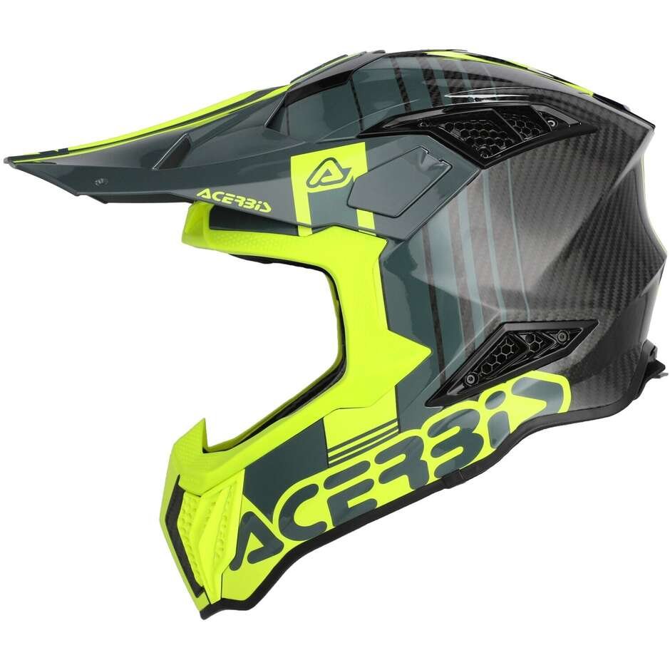 Casco Moto Cross Enduro Acerbis AIRSTRIKE-C Nero Giallo Fluo - immagine 2