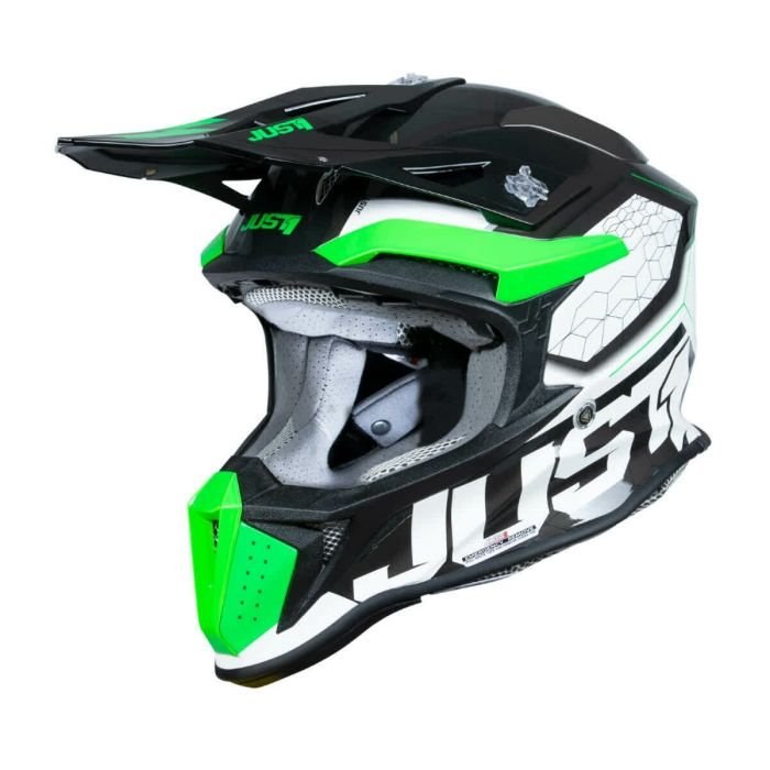 casco just1 j18 hexa verde fluo bianco nero