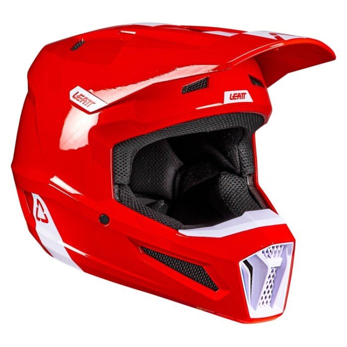 casco moto cross enduro leatt rosso bianco