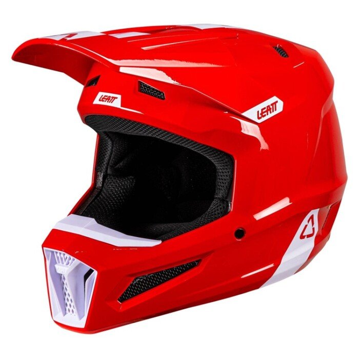 casco moto cross enduro leatt rosso bianco