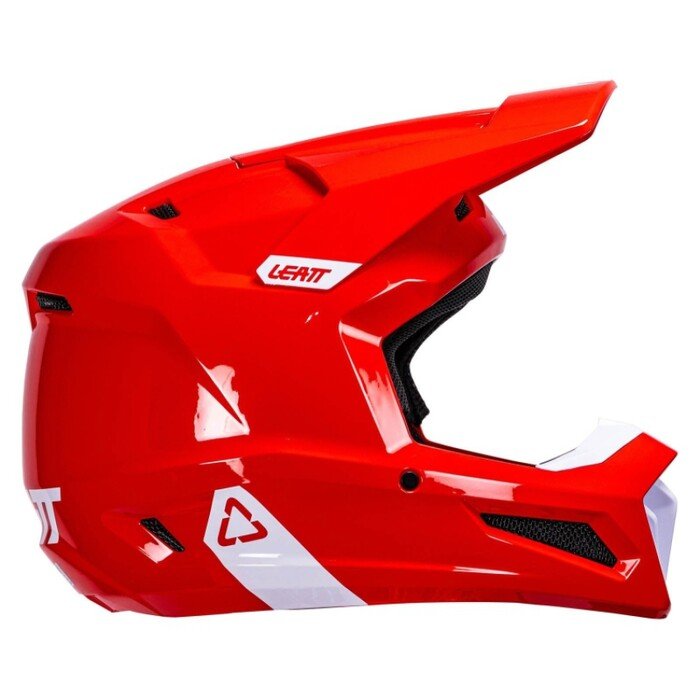 casco moto cross enduro leatt rosso bianco