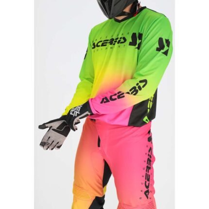 Completo Moto Cross Enduro Acerbis Track Stabi Fucsia/Giallo