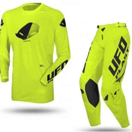 Completo Moto Cross Enduro Bimbo Ufo Bamberg Giallo Fluo
