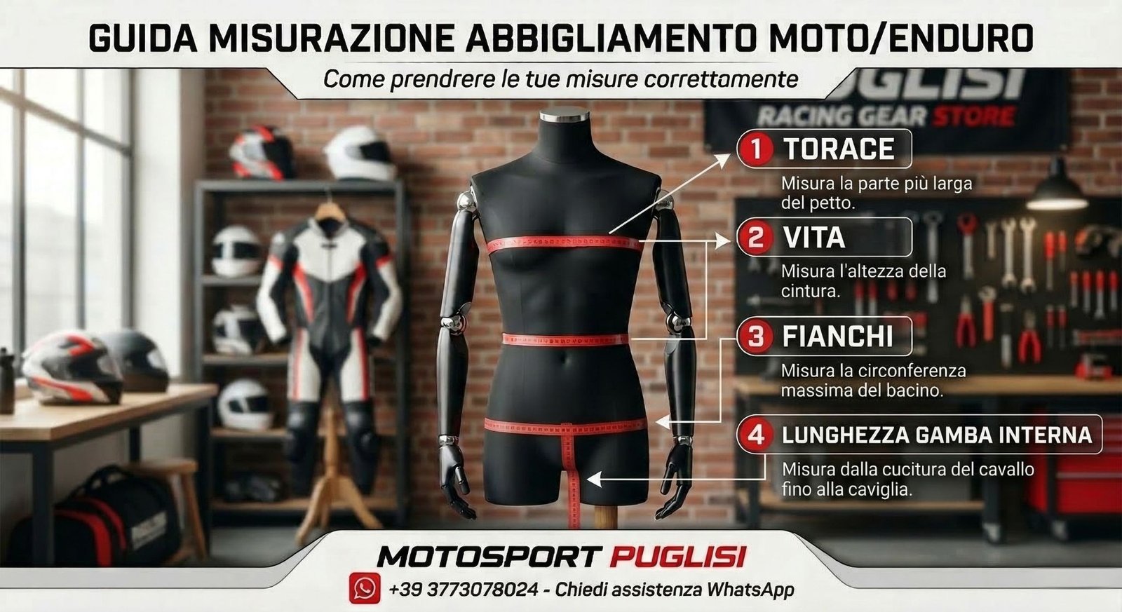 Come misurare la taglia abbigliamento moto cross enduro